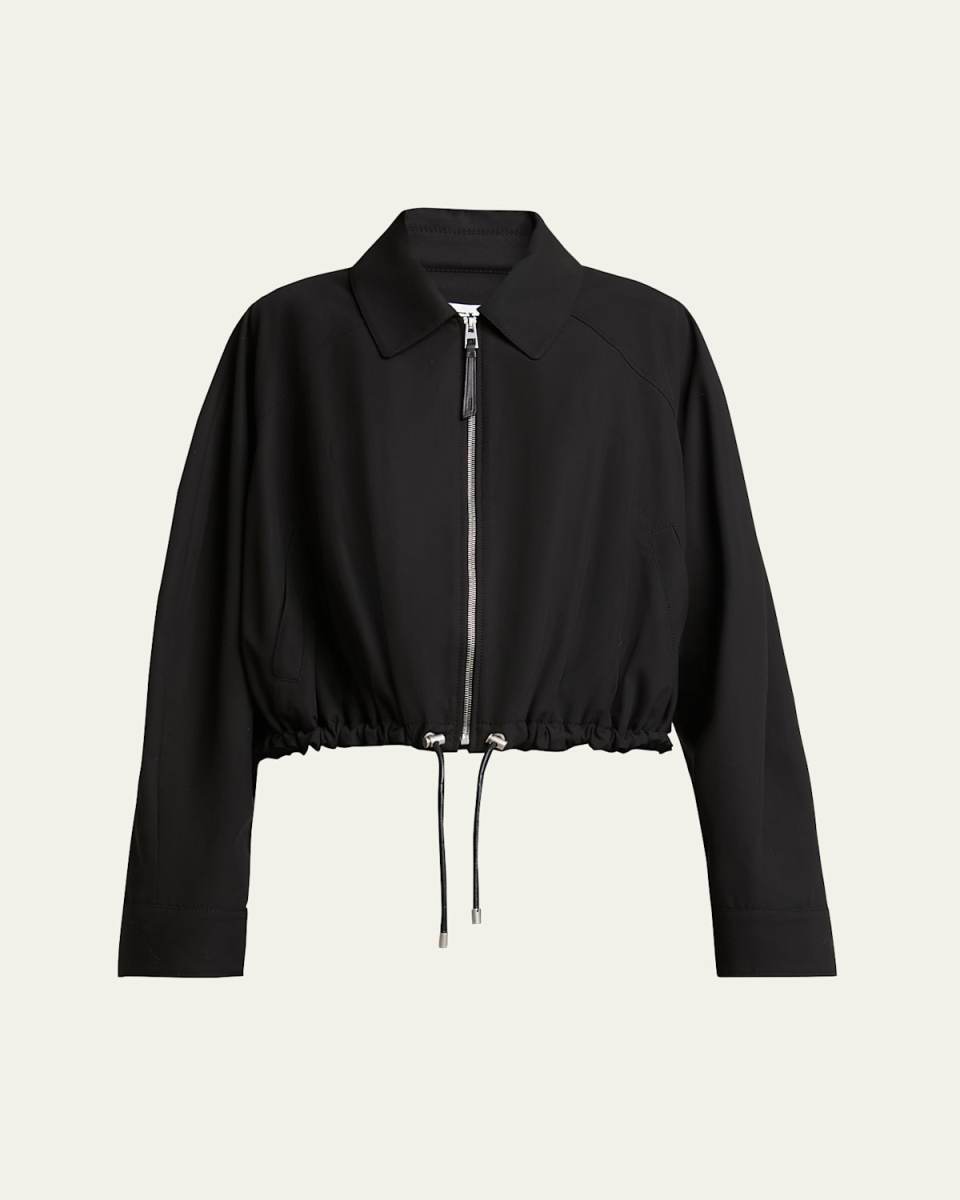 Balloon Zip-Up Drawstring Jacket